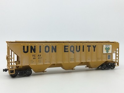 HO Athearn Union Equity 54  3-Bay Covered Hopper TCAX #60657 WEATHERED