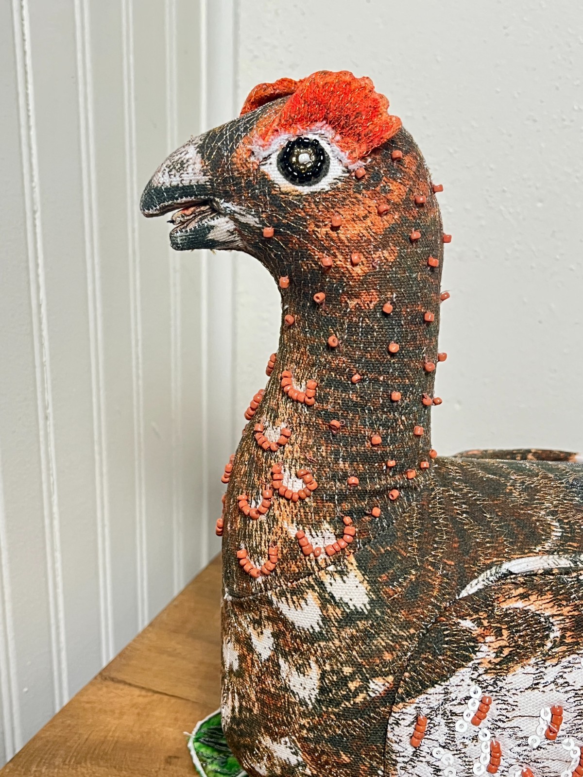 JOHN DERIAN Beaded Grouse Plush Pillow Woodland Bird 11"x15" - New Target 2025