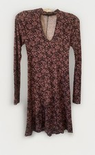 Purple Floral Long Sleeve Express XS-M Dress