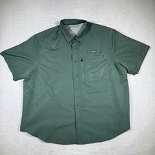 Eddie Bauer Mens Green Short Sleeve Button Up Shirt Big Tall XXLT