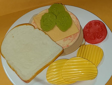 VTG 1987 MTC deli Meat Sandwich  Potato Chip Pretend Fake food Photo Movie Prop