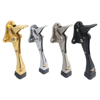 2Pcs Adjustable Kickdown Door Stop Zincs Alloy Doorstop Wall Protector