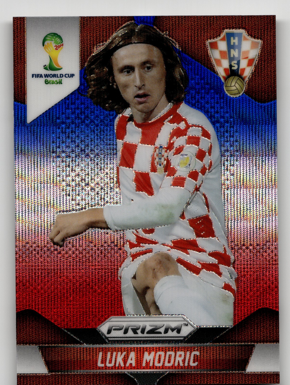 2014 Panini Prizm World Cup Blue & Red Wave Prizm Luka Modric #118