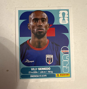 Panini FIFA World Cup 2026 Willy Semedo CPV 19 Omonoia FC Portrait Sticker