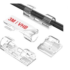 40pcs M Adhesive Cable Clips Clear, Indoor/Outdoor-Cord Clips for Wires on W...