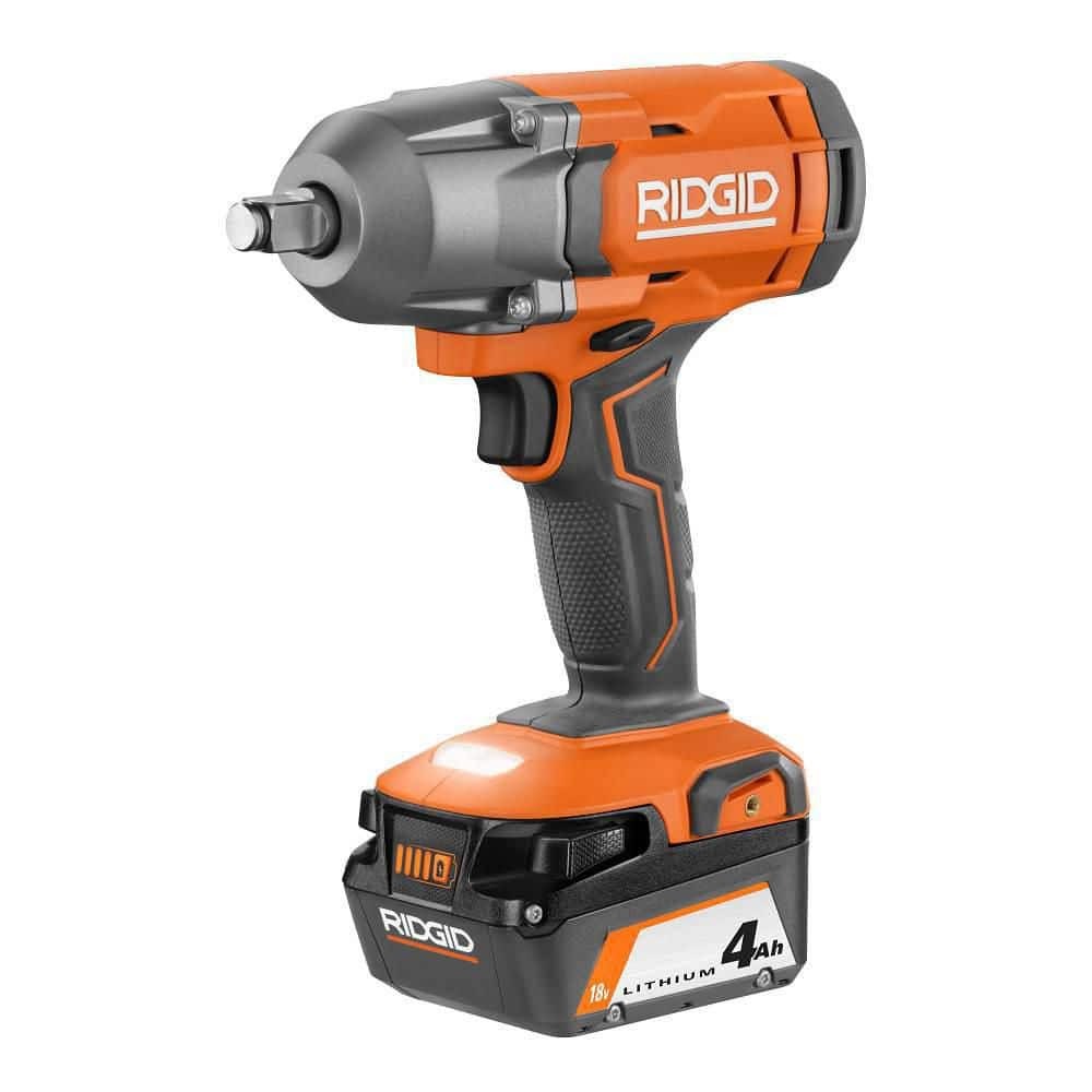 RIDGID 18V Cordless 1/2 in. Impact Wrench Kit with 4.0 Ah Battery and Charger
