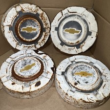 Four 1973 34 Ton 1 Ton Chevrolet Chevy Bowtie Pickup Hubcaps Set Of 4 Four 1973 34 Ton 1 Ton Chevrolet Chevy Bowtie Pickup Hubcaps Set Of 4