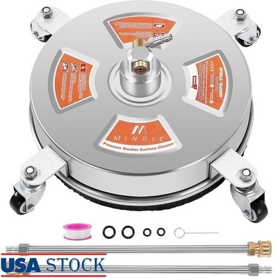 #ad Power Washer Surface Cleaner 14 Inch W Wheels 4000 PSI Patios Driveways Decks $64.73