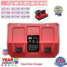 Dual Charger For Milwaukee 18V For M18 Charger 48-11-1850 48-11-1812, 48-11-1860