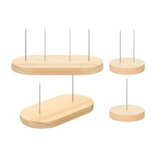 4Pcs Crochet Dolls Display Stand Wooden Base Support