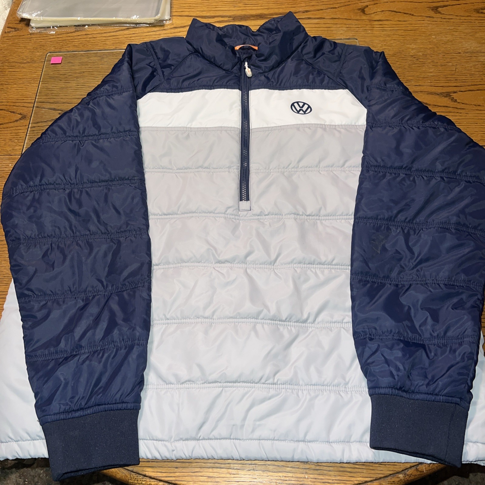 Cutter And Buck Puffer Jacket Volkswagen Symbol Half Zipper Perfect Condition
