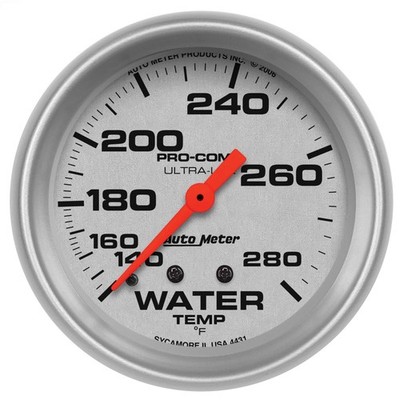 Auto Meter 4431 Ultra-Lite Mechanical Water Temperature Gauge 2 5/8