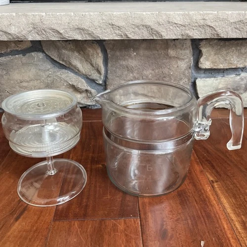 Vintage Pyrex Flameware Glass 4-6 cup Percolator Coffee Pot NO LID