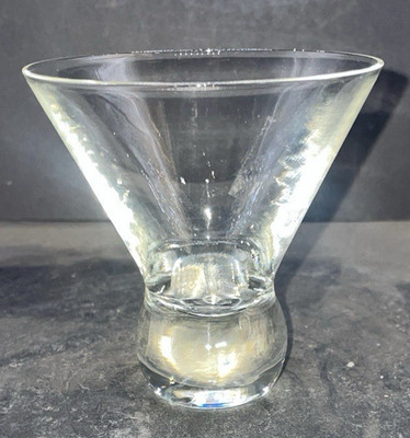 5 Clear Glass Cocktail Glasses, Heavy Bottom.  4'' Tall, Mouth 3 7/8''.