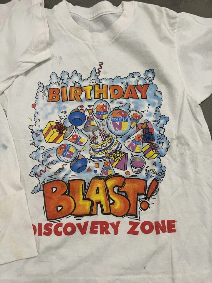 80s Vintage Birthday Discovery Zone Tee Lot Of 2 Size 10-12 - Image 2 of 4