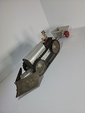1930's Marx Windup Crawler Tractor With Plow And Trailer