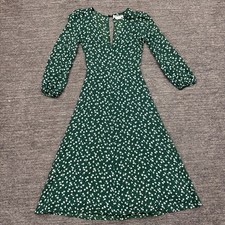 Reformation Dress Women 6 Joy Annette Floral Long Sleeve Ditzy V-Neck Midi Rayon