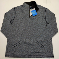  179 New BUGATCHI Antony Quarter Zip Sweater Men 2XL XX-LARGE Black Cotton Blend