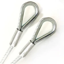 BY THE INCH Wire Rope 3/16" Vinyl Coated Double Loop Cable with Thimble Option