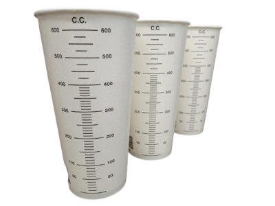 150x Calibrated Measuring Paint Mixing Container Waxed Paper Card Cups ...