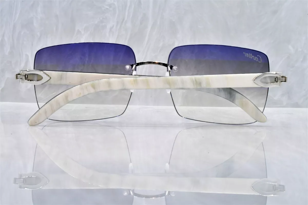 Cartier buffalo horn rimless top sunglasses