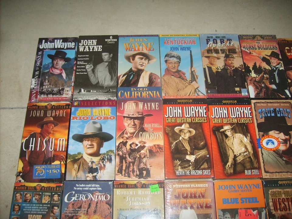 50+ Vintage WESTERNS CLASSICS VHS NEW Factory Sealed Tape Lot WAYNE EASTWOOD - Image 2 of 4