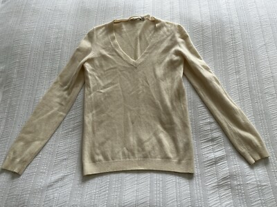 Lovely Boden Ivory Cream 100% Cashmere Knit Jumper Size 10 V