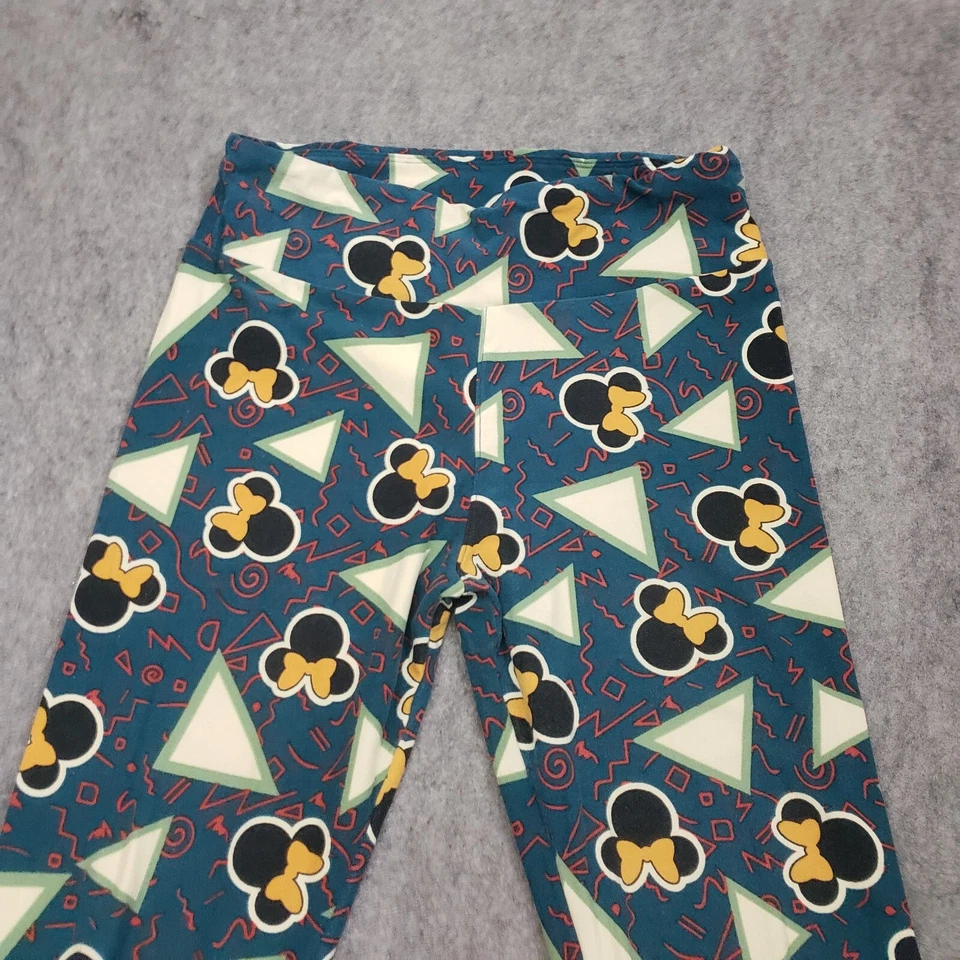 Pantalones Lularoe Disney Mujer Talla Única Azul Amarillo Leggings Mickey Mouse 26x25 Foto 3 de 4
