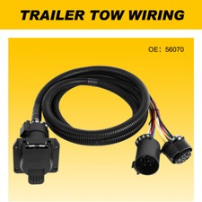 2-1/8"ft 7 Pin Trailer Plug Wiring Harness Gooseneck Extension Wire Cable Black