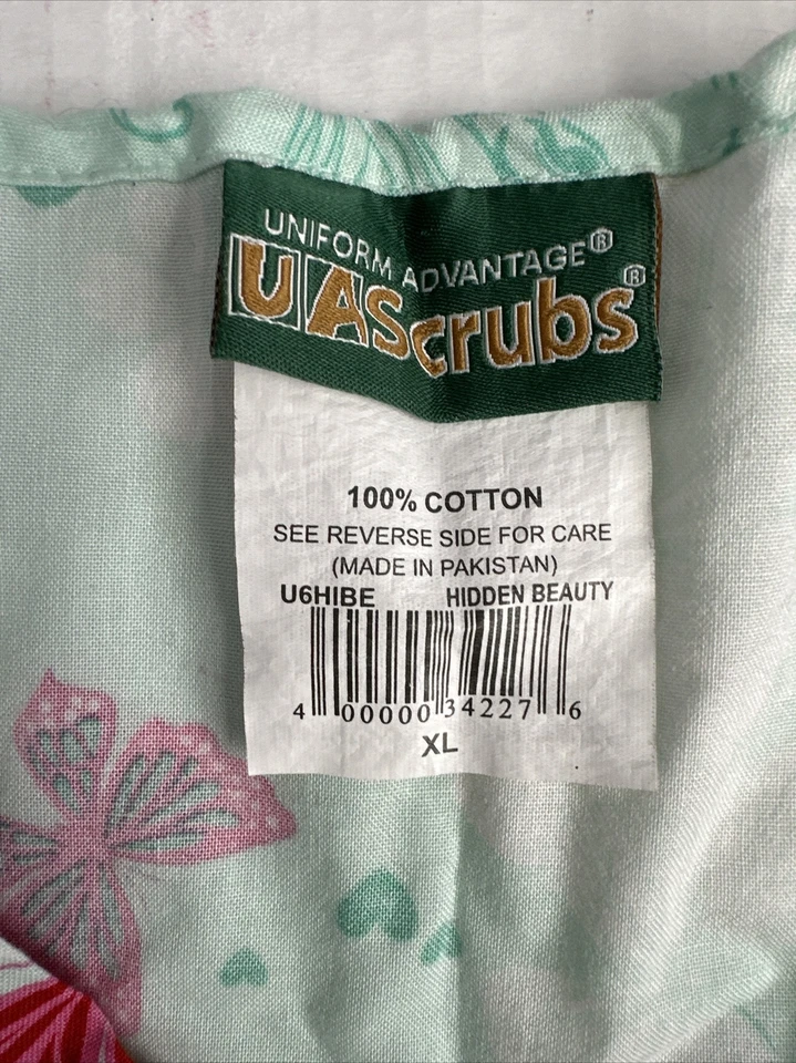 UA Scrubs Scrub Top Size X-Large  Beautiful Butterflies - Image 3 of 3