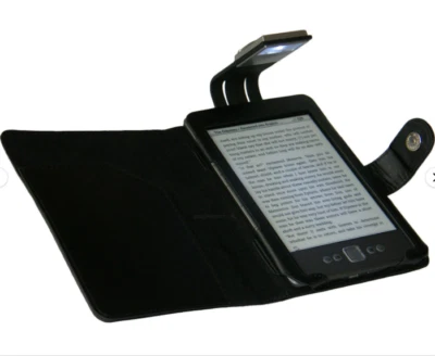 BLACK CASE COVER AND LIGHT FOR NEW AMAZON KINDLE 4 4TH GEN - WITH READING LED