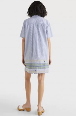 $119 Tommy Hilfiger Women Blue White Collared Striped Embroidered Shirt Dress XS | eBay $119 Tommy Hilfiger Women Blue White Collared Striped Embroidered Shirt Dress XS | eBay