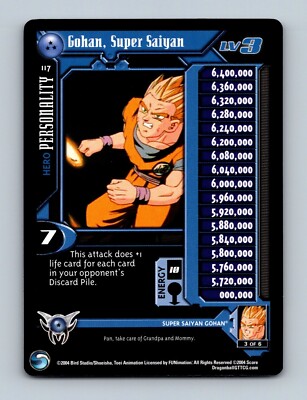 Dragon Ball GT TCG - Gohan, Super Saiyan 117 - Personality Score Shadow Dragon