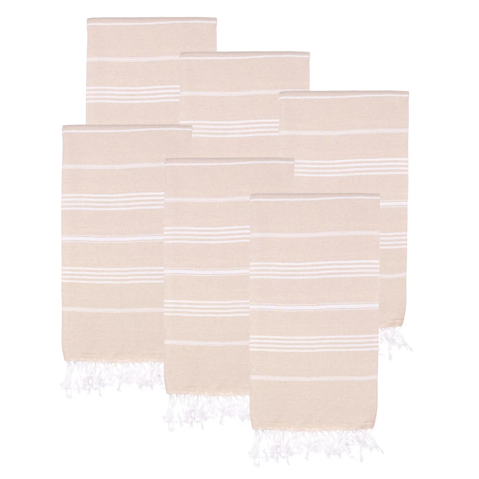 Turkish Beach Towel Set of 6 (38" x 71") | 100% Cotton Extra Large Turkish Towel - Image 3 of 4