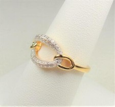 STERLING SILVER  14K GOLD VERMEIL SPARKLING WHITE CZ STONES RING SIZES 6 7  9