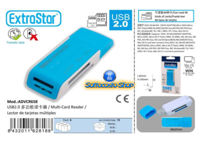KARTENLESER EXTRASTAR USB MICRO SD SDHC SDHC RS MMC MS DUO PRO TF MAC WINDOWS