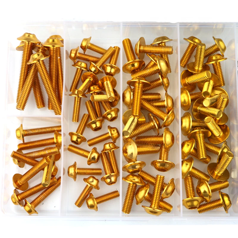 Kit de pernos de carenado CNC aptos para Yamaha YZF R1 2004 2005 2006 tornillos de carrocería dorados Foto 4 de 4