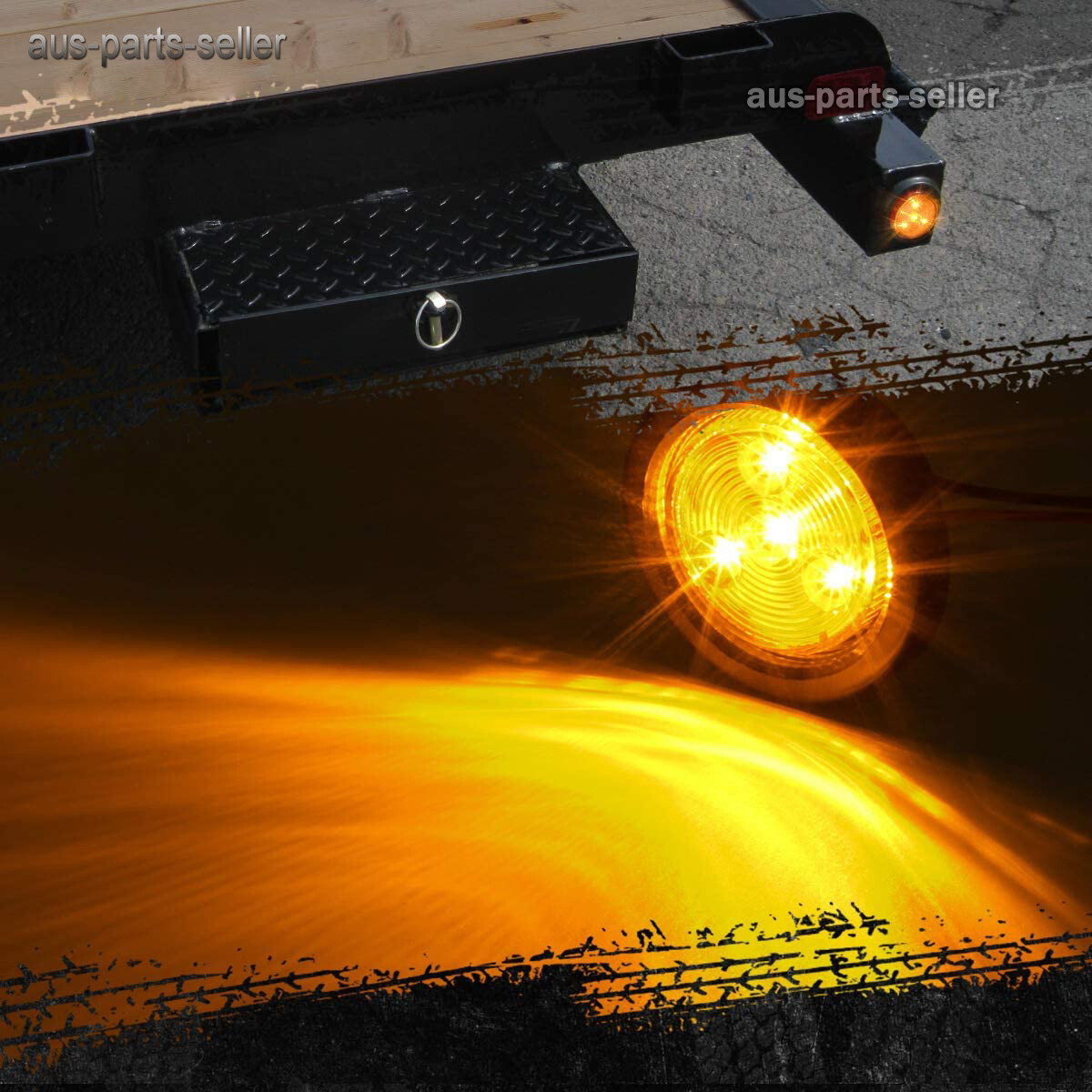 20x 2 Inch Round Red / Amber Side Marker Clearance LED Trailer Truck Lights 12V