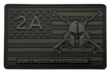 2A 2nd Amendment Molon Labe Don't Mess Freedom Patch [3D-PVC Rubber- PA9]