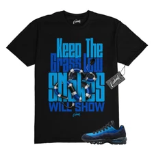 Air Max 95 Obsidian Black Harbor Blue T Shirt to Match GRASS