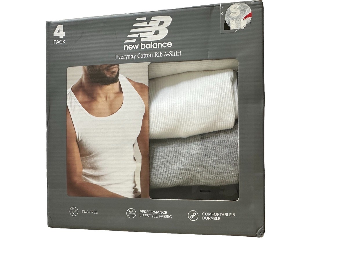 New Balance Everyday Cotton Rib A-Shirt 4pk Size Small Tank Tops
