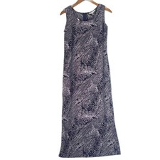 Dressbarn Abstract Sleeveless Satiny Shift Maxi Dress Back Zip Size 6 Maximalist