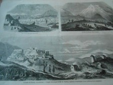 Gravure 1861 - Vue d'Ascoli Civitella el Tronto