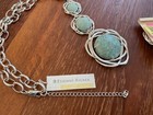Etienne Aigner Vintage signed Necklace & earrings set MCM silver tone turquoise — photo 9