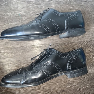 Vintage Sears Black Leather Wing Tip Shoes Essex Magic  display picture 3