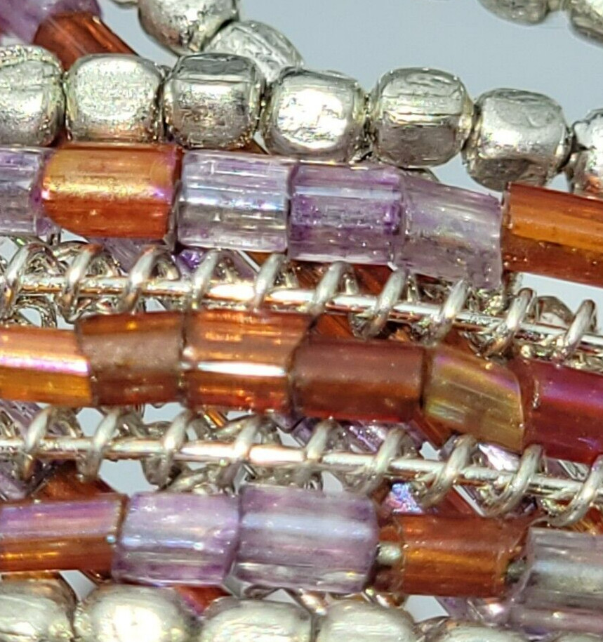 Bracelet Seed Bead Flex Cuff Memory Wire Braided … - image 10