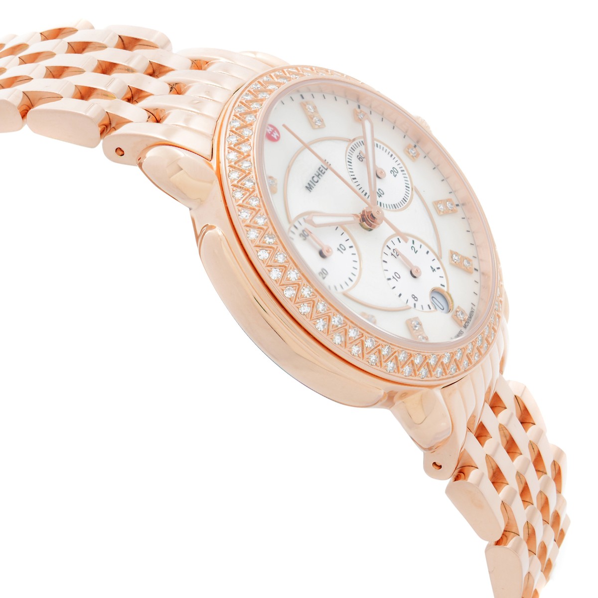 Michele Sidney Rose Gold Two-Tone Diamond Women\'s Watch Michele Sidney Chronograph Watch Chocolate Diamond Dial Two-Tone main image 4