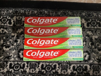 4PACK Colgate Fluoride Toothpaste Cavity Protection sparkling white 2.5 ...