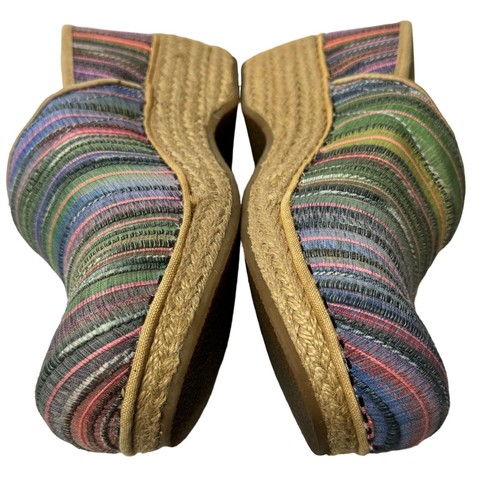 Dansko Jute Pro Clog Womens EU 37 US 6.5-7 Rainbow Multicolor Artisan Weave Shoe - Picture 5 of 11