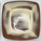 Frankoma Pottery 5NS Square Serving Bowl Dish Fruit Salad 8.5" Gold Brown